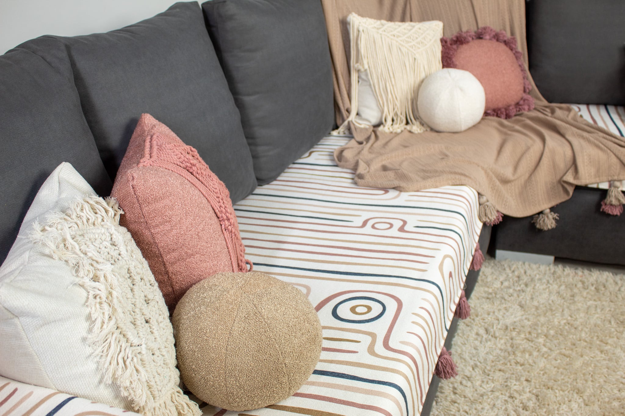 Sofa Cover – Maze – Linen Cotton Printed Fabric | Chic Home Boutique 6 mataha sofa cover 4