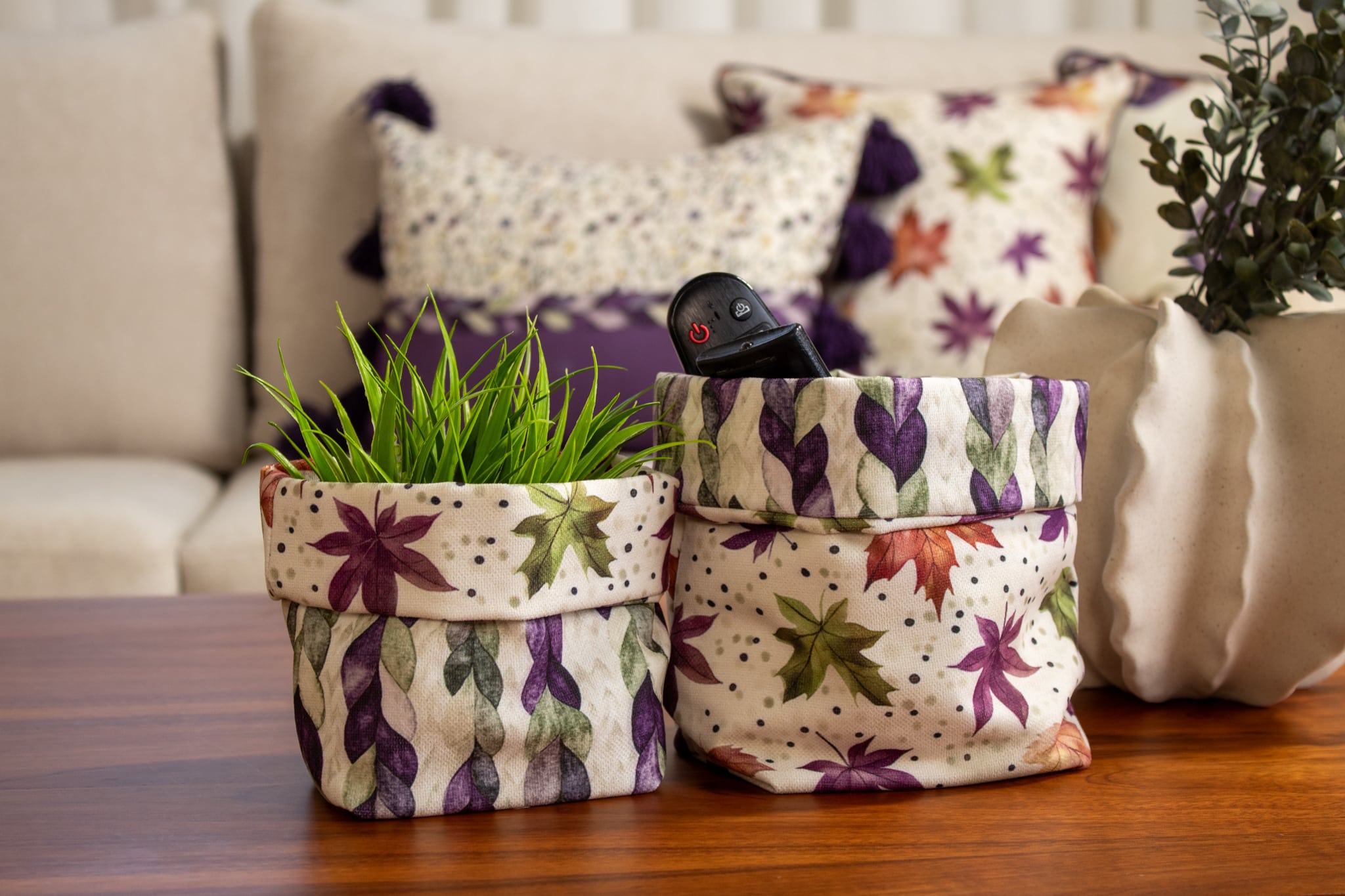 أرجوان Fabric Boxes Set | Chic Home Boutique 4 ارجوان 02