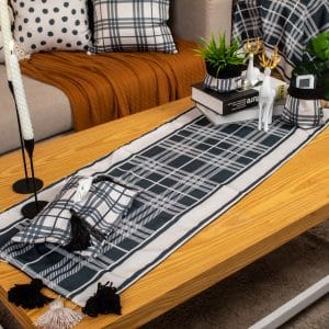 Dots & Checks Table Runner – Double Sided | Chic Home Boutique
